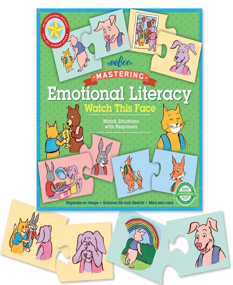 Eeboo Watch this Face All Learner Levels Puzzle 48 Piece Set