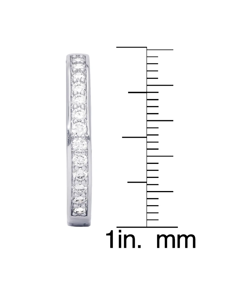 Macy's Cubic Zirconia Pave Round Hoop Earrings