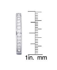 Macy's Cubic Zirconia Pave Round Hoop Earrings