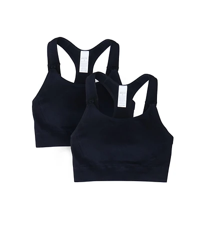 Women's Maternity Seamless & Nursing Sports Bra Bundle Set of 2