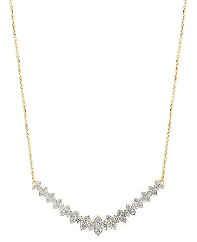 Effy Diamond Cluster 18" Statement Necklace (1 ct. t.w.) 14k White Gold (Also available Two Tone Gold)