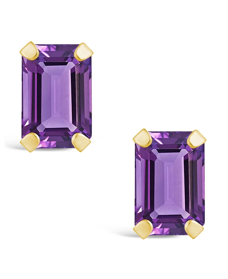 Macy's Gemstone Stud Earrings 10k Yellow Gold