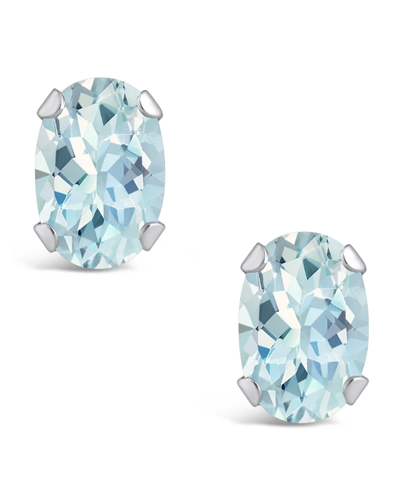 Macy's Gemstone Stud Earrings 10k White Gold