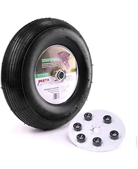 Martin (400-6) 13" Pneumatic Wheelbarrow Wheel w/ Universal Hub Ribbed Tire 13”