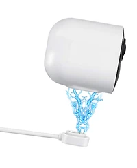 Wasserstein 25ft Weatherproof Outdoor Magnetic Charging Cable w/ Quick Charge Adapter for Arlo Ultra/Ultra 2, Pro 3/Pro 4 (1 Pack, White)