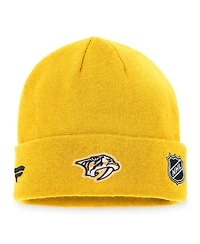 Men's Fanatics Gold Nashville Predators Authentic Pro Rink Cuffed Knit Hat
