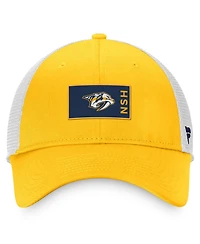 Men's Fanatics Gold, White Nashville Predators Authentic Pro Rink Trucker Snapback Hat