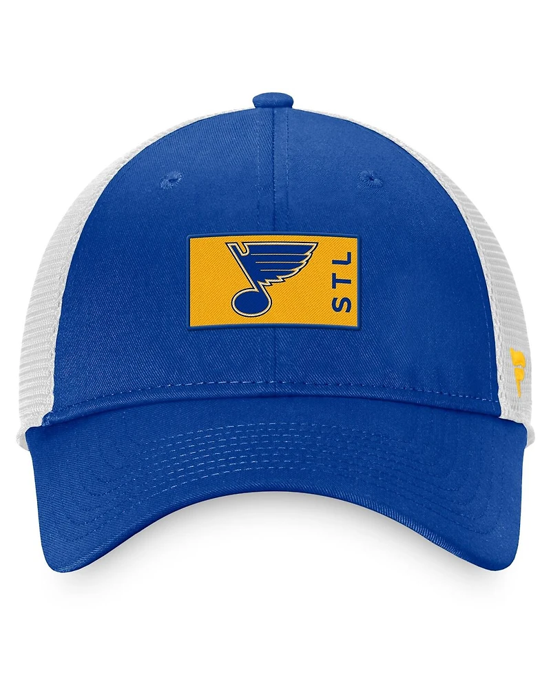Men's Fanatics Blue, White St. Louis Blues Authentic Pro Rink Trucker Snapback Hat
