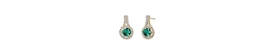 Rhodium Plated Clear Round Cubic Zirconia Drop Earrings