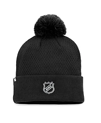 Women's Fanatics Black Arizona Coyotes Authentic Pro Road Cuffed Knit Hat with Pom