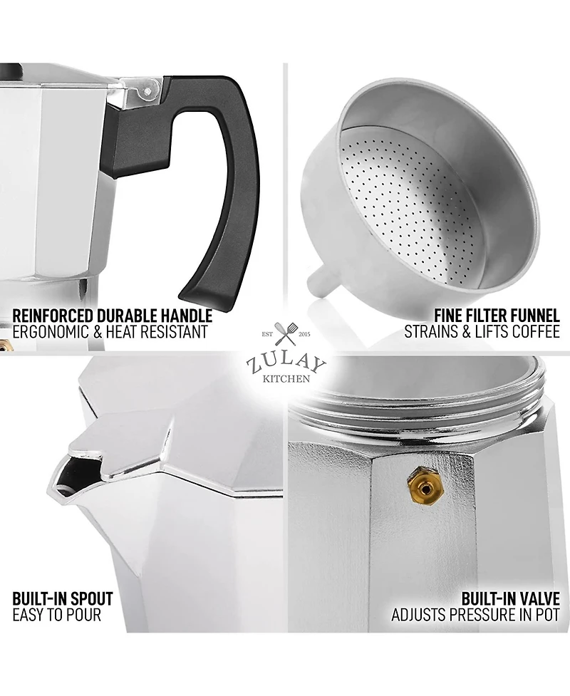 8 Cups Classic Stovetop Italian Style Espresso Maker Moka Pot