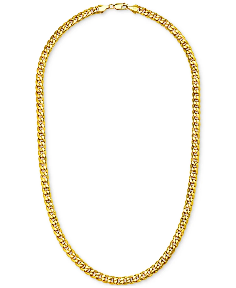 Cuban Link Chain Necklace 24" (7mm) in 14k Gold