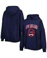 Women's Tommy Hilfiger Navy New England Patriots Becca Drop Shoulder Pullover Hoodie