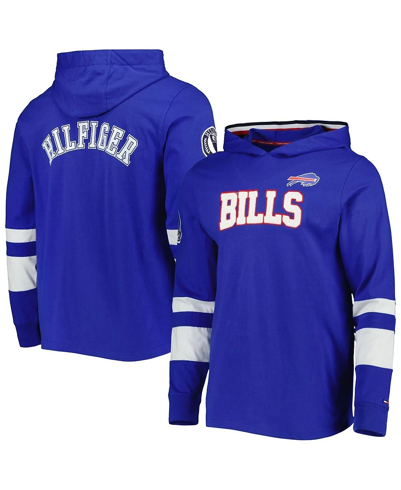Men's Tommy Hilfiger Royal, White Buffalo Bills Alex Long Sleeve Hoodie T-shirt