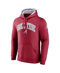 Men's Fanatics Crimson Alabama Tide Arch and Logo Tackle Twill Pullover Hoodie