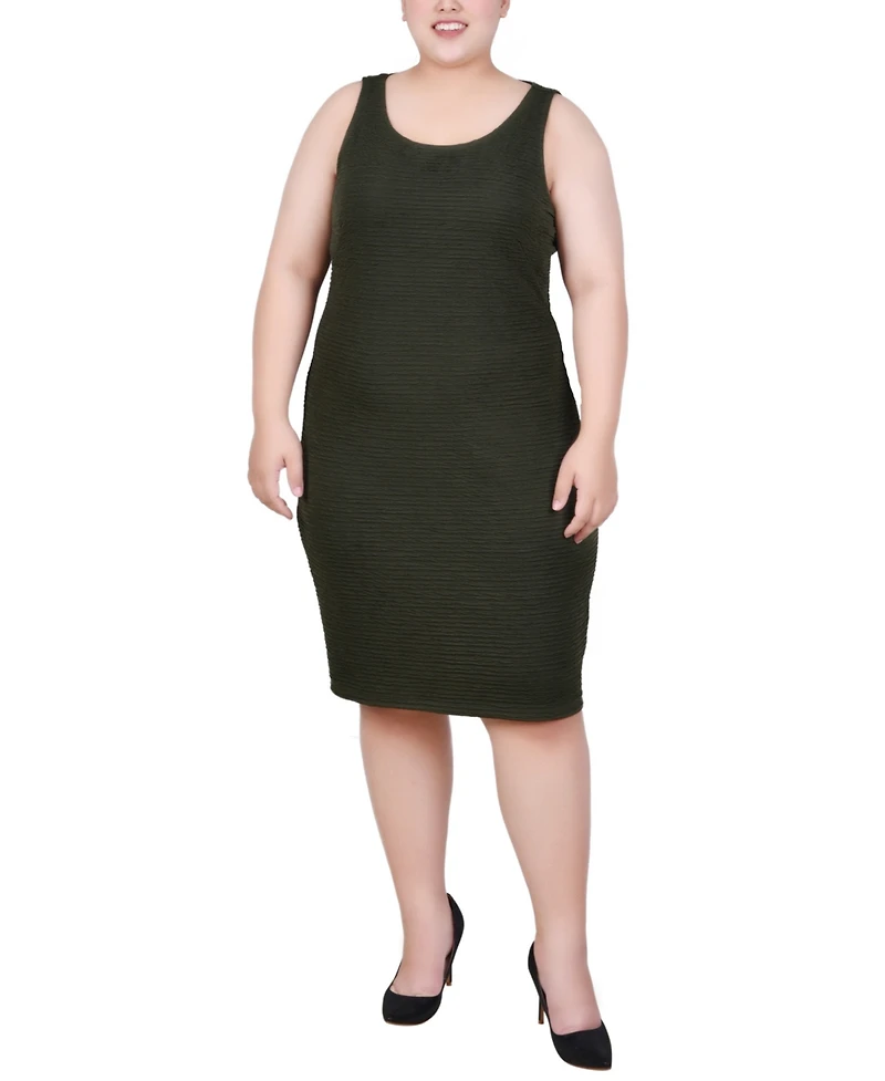 Ny Collection Plus Textured 3/4 Sleeve Two Piece Dress Set