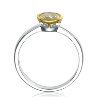 Circular Shaped Design 18K Rose Gold Plated Sterling Silver Clear Cubic Zirconia Ring