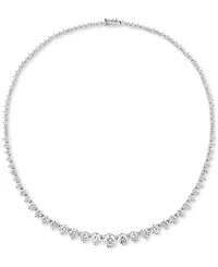 Arabella Cubic Zirconia Graduated 17" Necklace in Sterling Silver, Created for Macy's