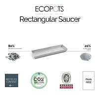 Ecopots Modern Plastic Rectangular Planter Saucer, 17.7in