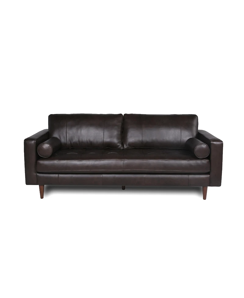 Maebelle Leather Sofa with Tufted Seat And Back