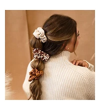 Leather Scrunchie Set - Brown Cowhide