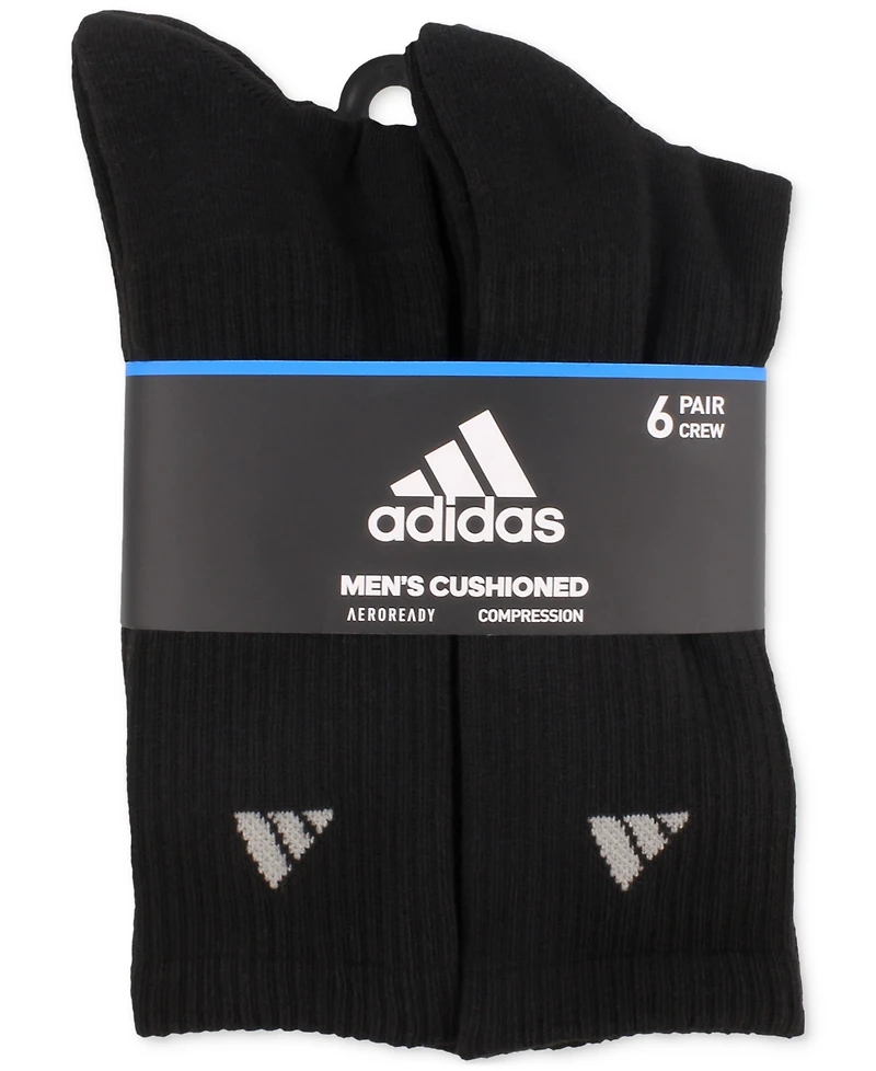 adidas Men's Cushioned Athletic 6-Pack Crew Socks