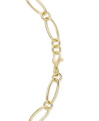 Cultured Freshwater Pearl (9-3/4 x 10-3/4mm) Oval Link 18" Collar Necklace in 14k Gold-Plated Sterling Silver