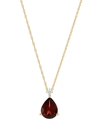 Garnet (1-3/4 ct. t.w.) & Diamond Accent 18" Pendant Necklace in 14k Gold