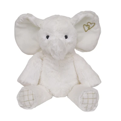 Lambs & Ivy Signature Jamboree White/Gold Plush Elephant Stuffed Animal - Marshmallow
