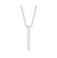 Mens Stainless Steel Vertical Bar Necklace