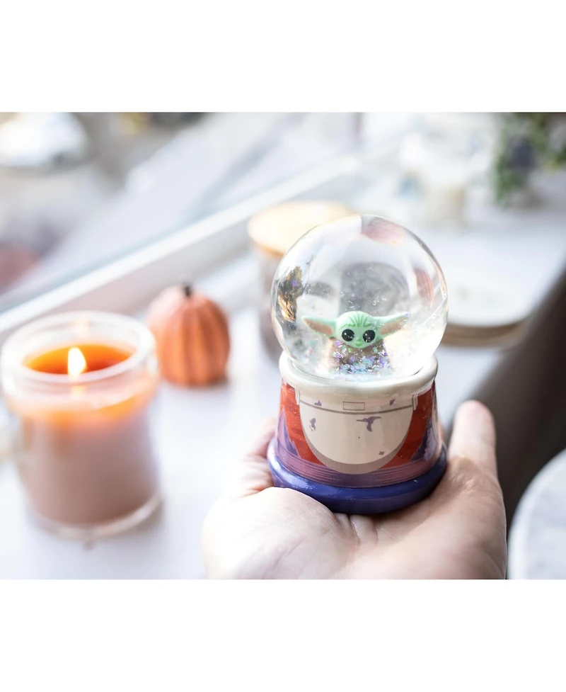 Star Wars: The Mandalorian The Child Hover Pod Light-Up Mini Snow Globe Display Piece Decoration | Home Decor for Kids Room Essentials | Baby Yoda Gif