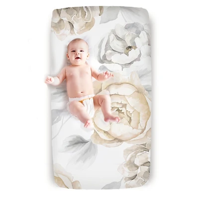 Lambs & Ivy Signature Watercolor Floral Organic Cotton Fitted Crib Sheet
