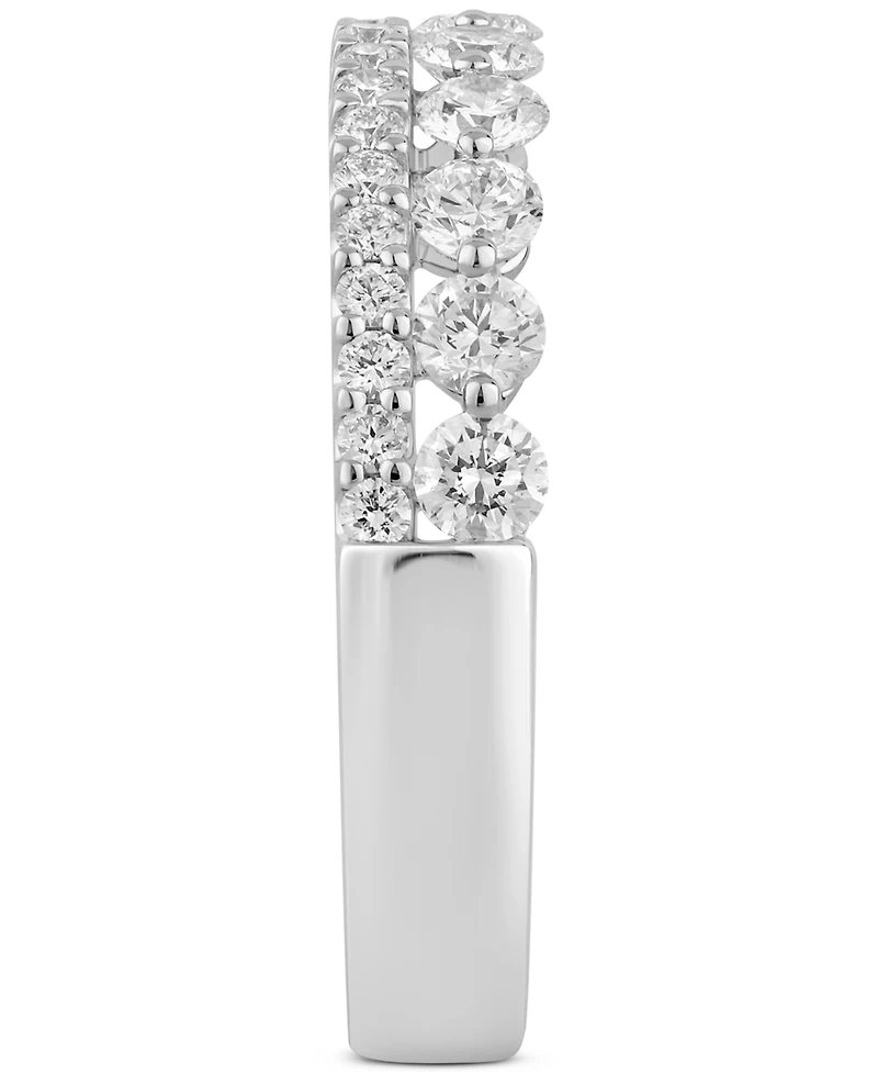 Diamond Double Row Band (1 ct. t.w.) 14k White Gold