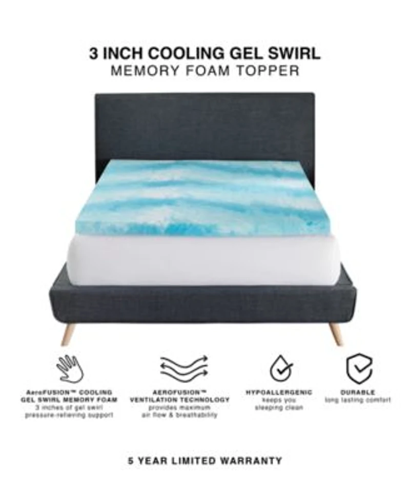 Prosleep Cooling Gel Swirl 3 Memory Foam Mattress Toppers