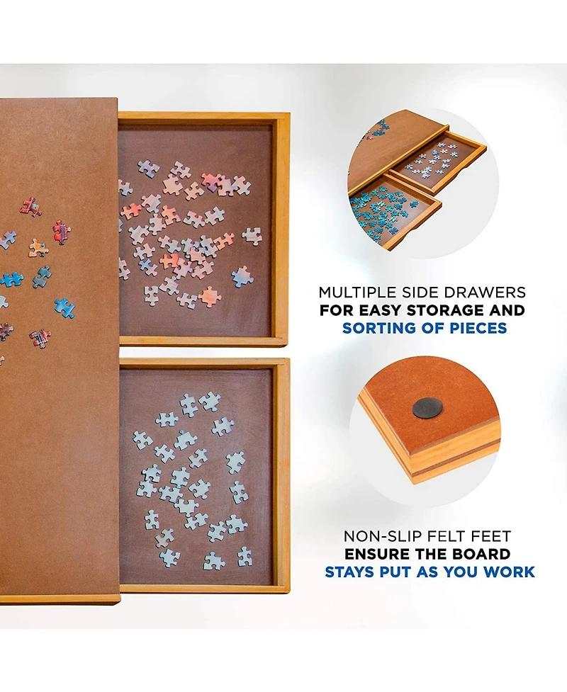 Jumbl 1000 Piece Puzzle Board, Wooden Jigsaw Puzzle Table