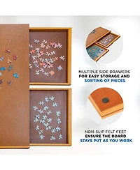 Jumbl 1000 Piece Puzzle Board, Wooden Jigsaw Puzzle Table