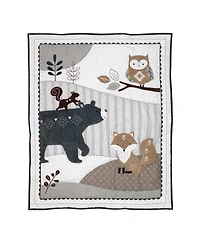 Lambs & Ivy Woodland Forest Animal Nursery 5-Piece Baby Crib Bedding Set - Gray