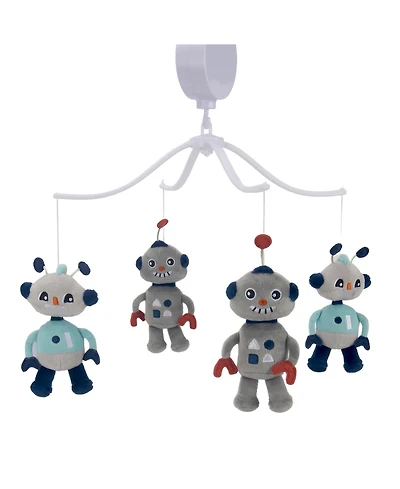 Bedtime Originals Robbie Robot Musical Baby Crib Mobile Soother Toy - Gray
