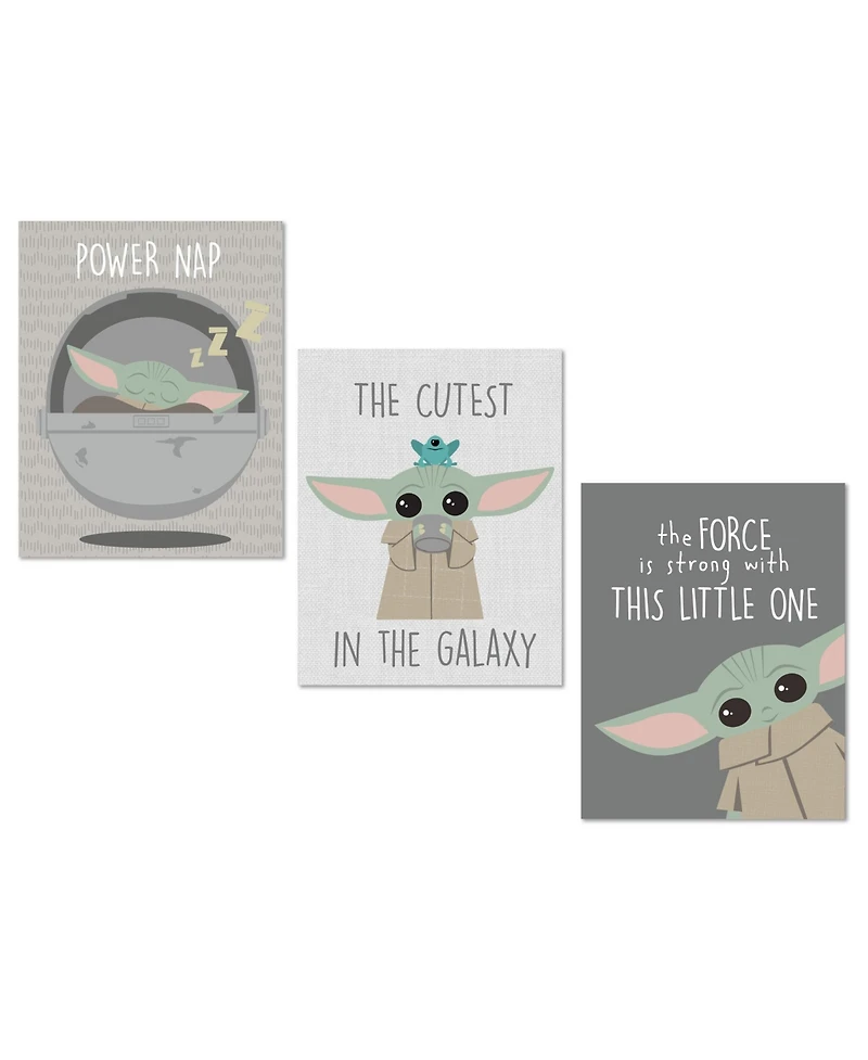 Lambs & Ivy Star Wars The Child/Baby Yoda Unframed Nursery Wall Art Decor 3pc