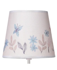 Lambs & Ivy Baby Blooms Pink Butterfly Nursery Lamp with Floral Shade & Bulb