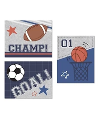 Lambs & Ivy Baby Sports 3 Piece Unframed Nursery/Child Wall Art 11" X 14"