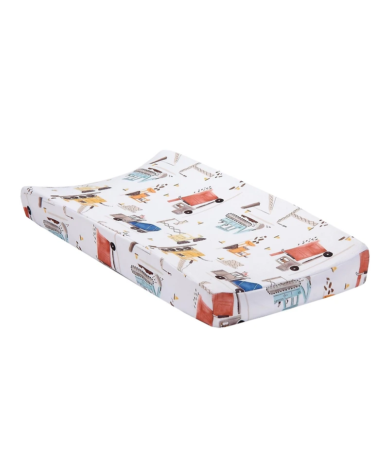Bedtime Originals Construction Zone Changing Pad Cover - White/Trucks
