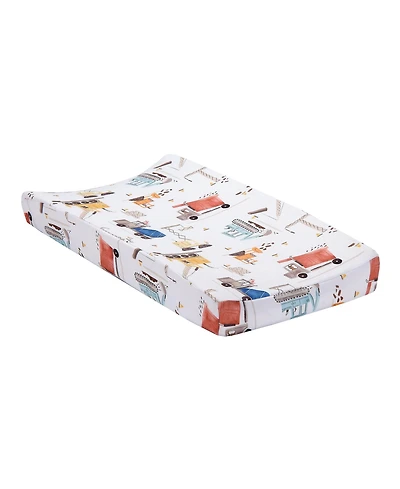 Bedtime Originals Construction Zone Changing Pad Cover - White/Trucks