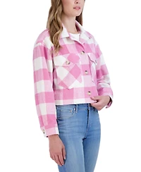 Sebby Juniors' Cropped Buffalo Plaid Shacket