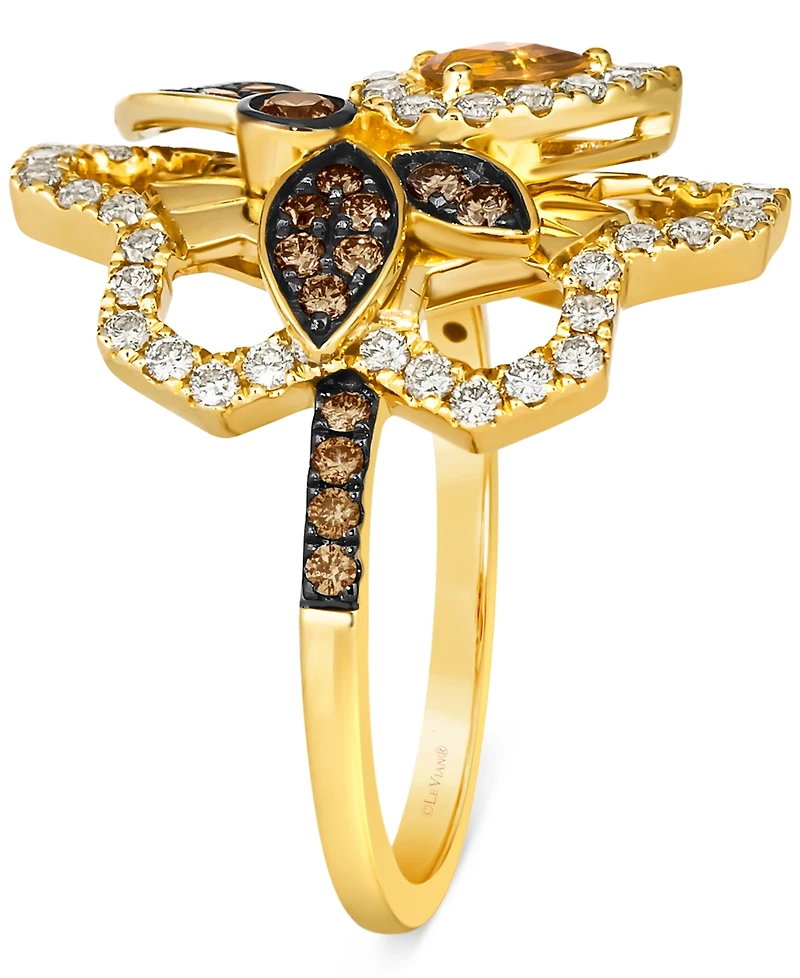Le Vian Cinnamon Citrine (1/6 ct. t.w.), Chocolate Diamonds (1/3 ct. t.w.) & Nude Diamonds (5/8 ct. t.w.) Statement Ring in 14k Yellow Gold