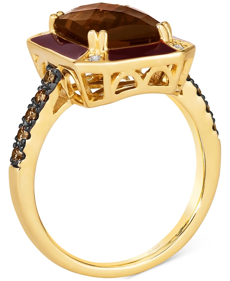 Le Vian Chocolate Quartz (3 ct. t.w.), Chocolate Diamonds (1/4 ct. t.w.) & Nude Diamonds (1/20 ct. t.w.) Statement Ring in 14k Gold