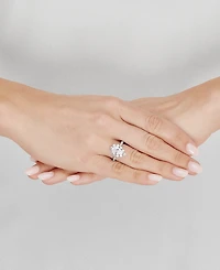 Grown With Love Igi Certified Lab Diamond Pear-Cut Halo Engagement Ring (3 ct. t.w.) 14k White Gold