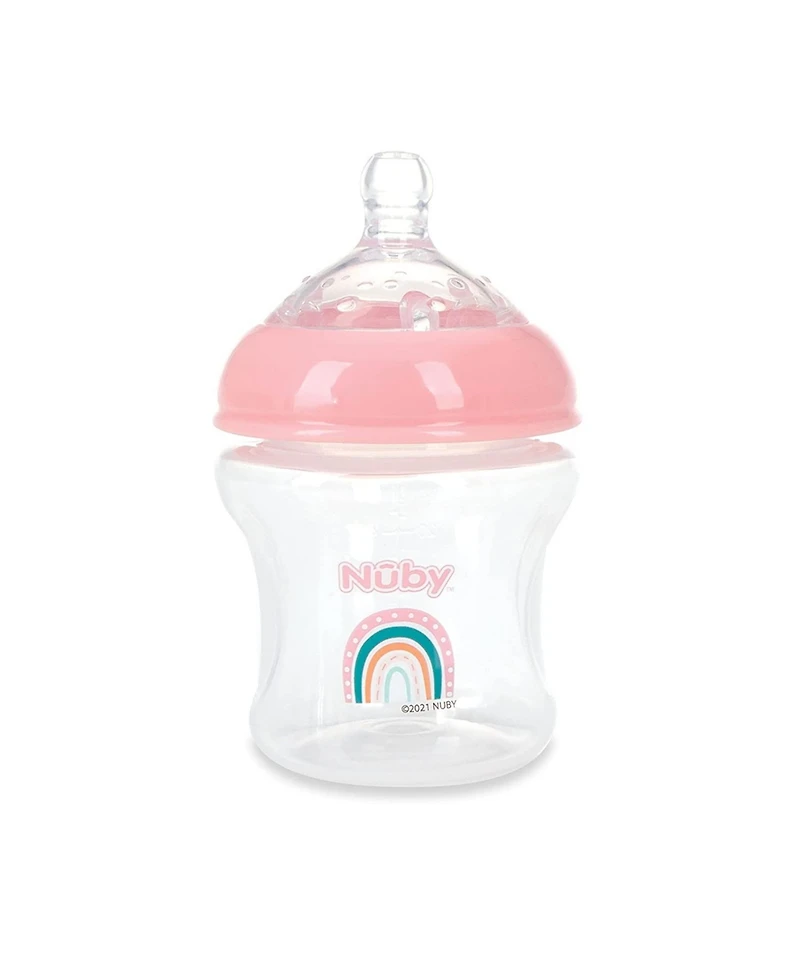 Nuby Baby Baby Bottles with Slow Flow Nipple, 3 Pack, 6oz