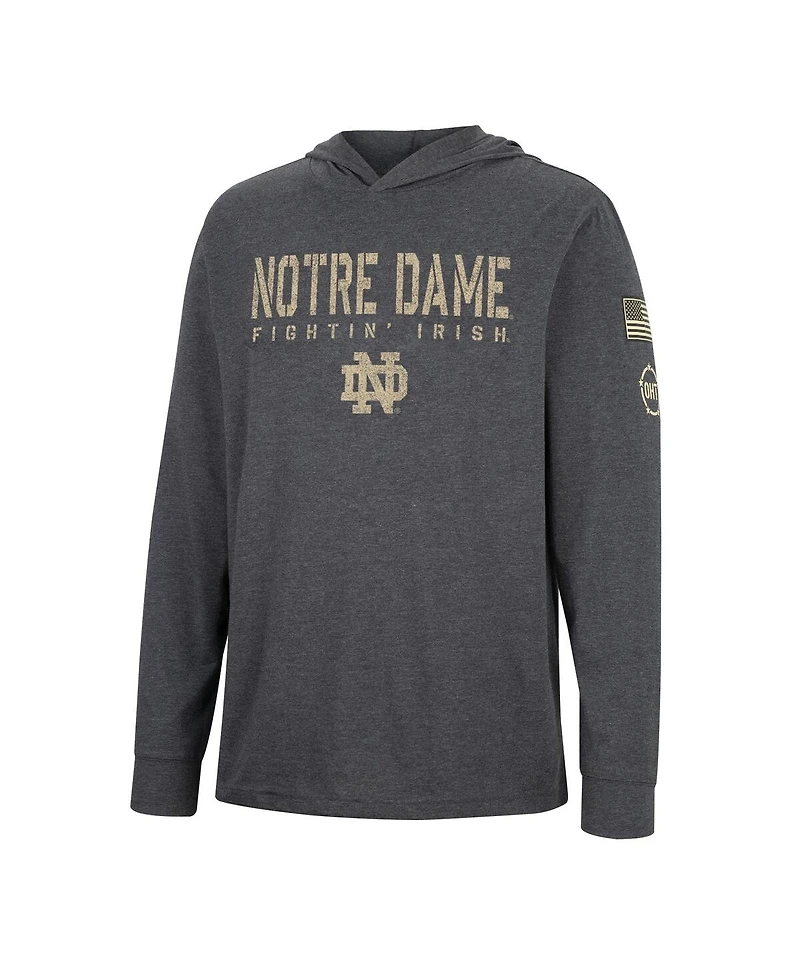 Men's Colosseum Charcoal Notre Dame Fighting Irish Team Oht Military-Inspired Appreciation Hoodie Long Sleeve T-shirt
