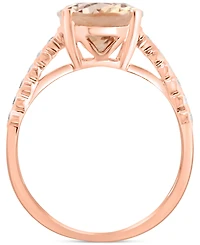 Lali Jewels Morganite (3-1/10 ct. t.w.) & Diamond (1/5 ct. t.w.) Crisscross Ring in 14k Rose Gold